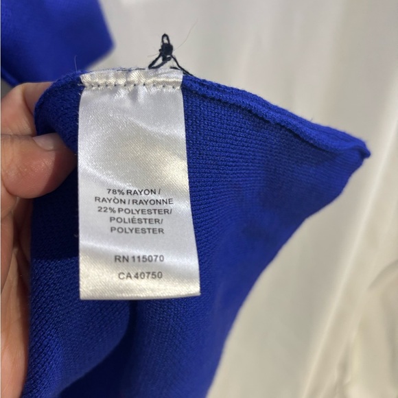 Nina Leonard Royal Blue Long Sleeve Dress - Picture 7 of 9